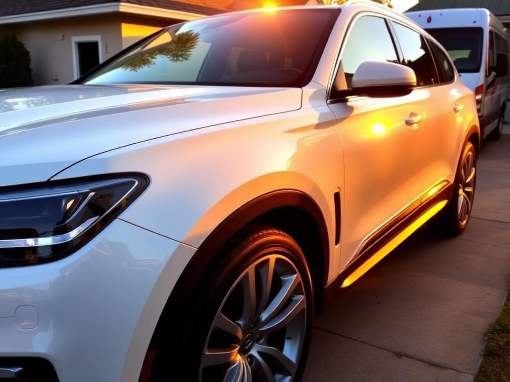 Mobile auto detailing in Atlanta driveway — luxury SUV detailed by C&L
